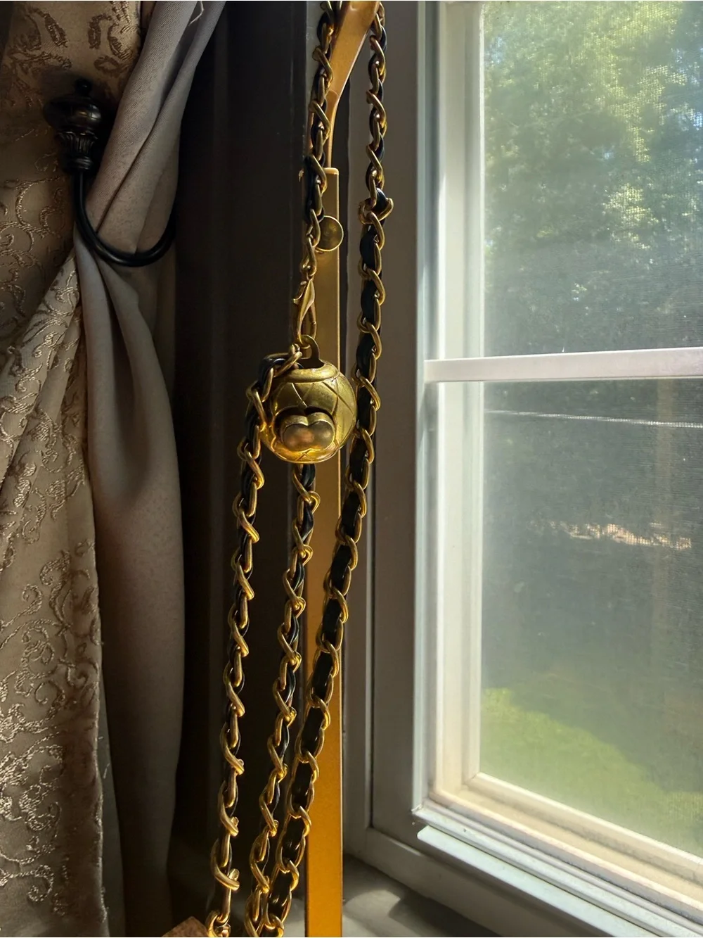 Quilted Black Crossbody Bag with Gold Turn-Lock - Picture 3 of 7